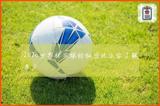 2026世界杯买球的秘密玩法你了解多少
